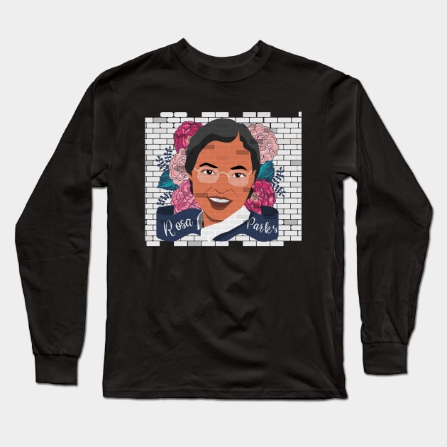 Tribute to Rosa Parks Long Sleeve T-Shirt by HarlinDesign